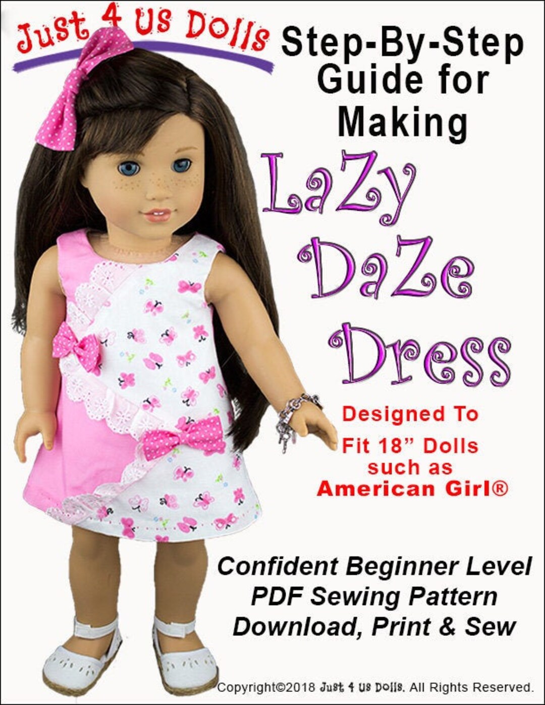 Lazy Daze ドレス 18 インチ人形用服パターン 人気の 18 インチ人形に