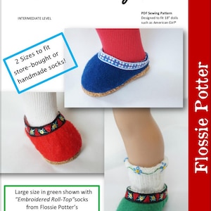 Wool Felt Clogs 18 inch Doll Clothes Shoe Pattern Fits Popular 18" Dolls - Flossie Potter - PDF - Pixie Faire