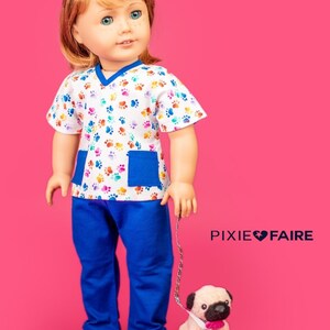 Scrubs Outfit 18 Inch Doll Clothes Pattern Love U Bunches PDF Pixie ...