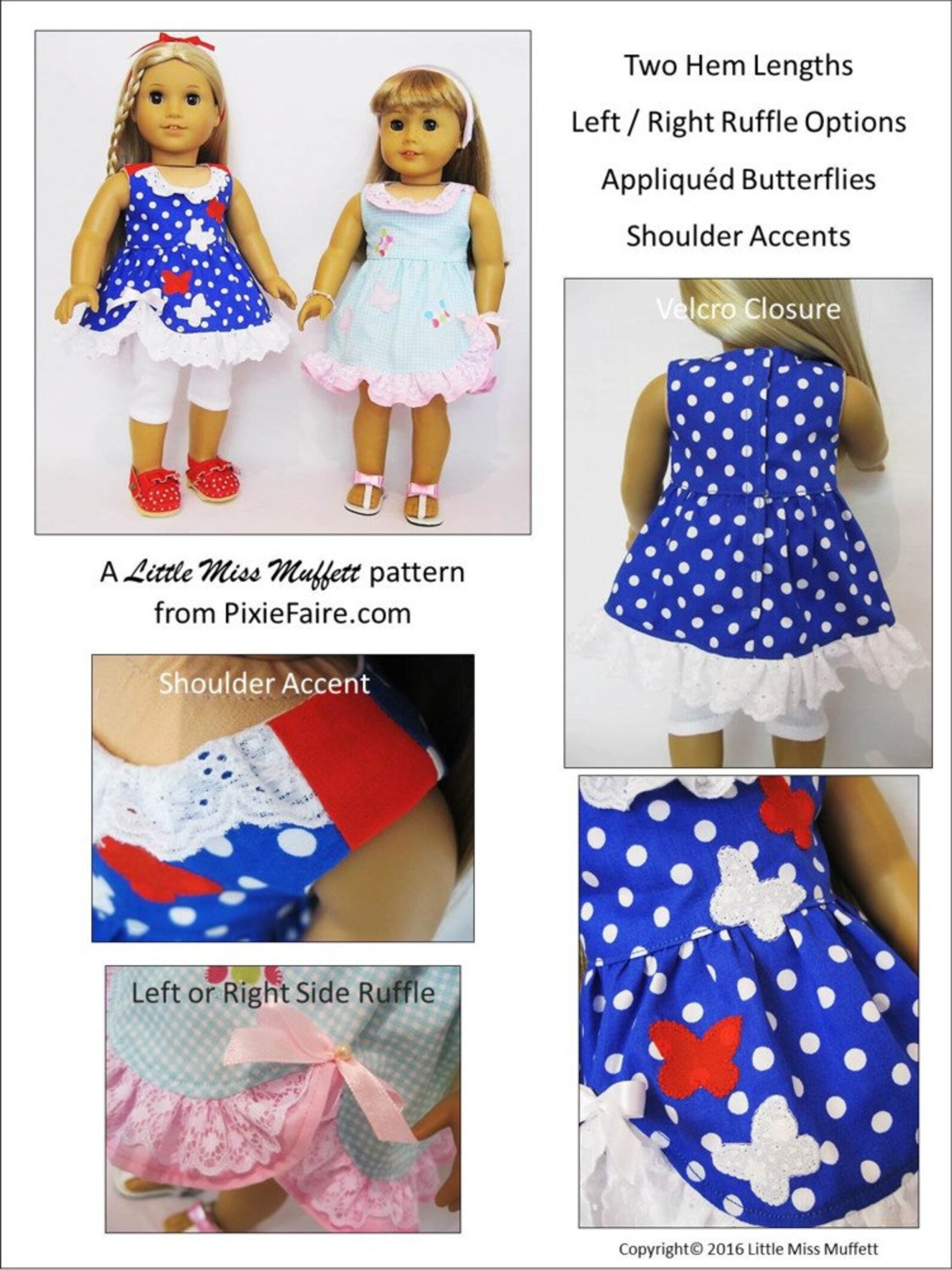 Butterfly Kisses Dress 18 Inch Doll Clothes Pattern Fits Dolls Etsy