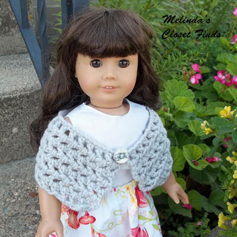 Off Shoulder Button Wrap 18 Inch Doll Clothes Crochet Pattern - Melinda ...