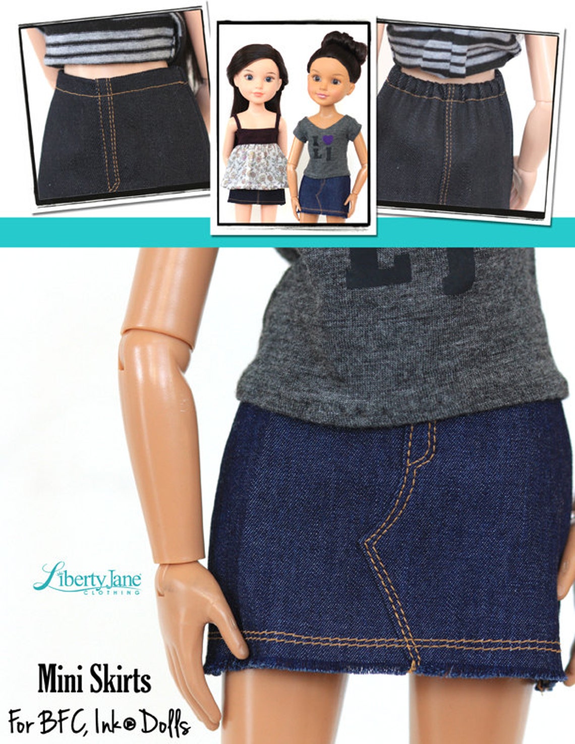 Mini Skirt 18 Inch Doll Clothes Pattern Designed to Fit SLIM - Etsy