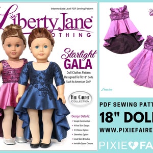 Starlight Gala 18 inch Doll Clothes Pattern Fits Dolls such as American Girl® - Liberty Jane - PDF - Pixie Faire