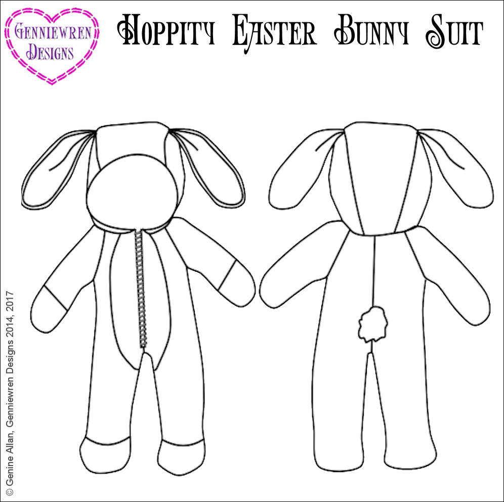 Hoppity Bunny Suit 1414.5 inch Doll Clothes Pattern Fits Etsy