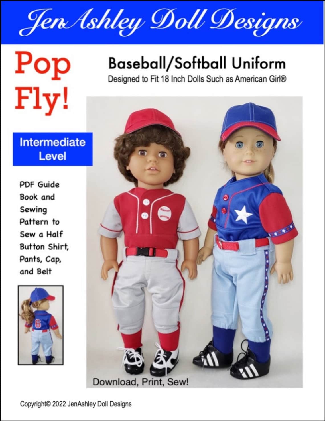 Pop Fly Baseball Softball Uniform 18 Inch Doll Clothes Etsy