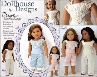 Victorian Underthings 18 inch Doll Clothes Pattern Fits Dolls such as American Girl® - Dollhouse Designs - PDF - Pixie Faire