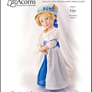 Chemise à la reine et chapeau bergère couronne souple 40 cm, patron de vêtements de poupée pour fille pour tous les temps® - dés à coudre et glands - PDF - Pixie Faire