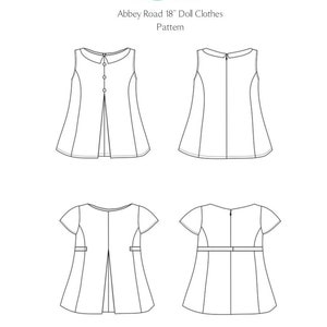 Abbey Road A-line Dress 18 Inch Doll Clothes Pattern Fits Dolls Such as ...