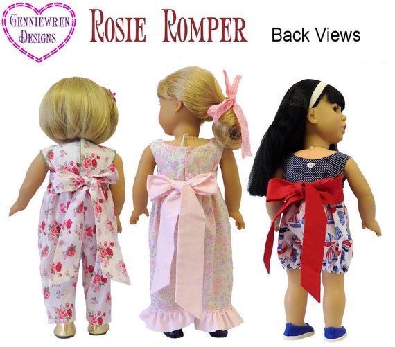 Rosie Romper 18 Inch Doll Clothes Pattern Fits Dolls Such as