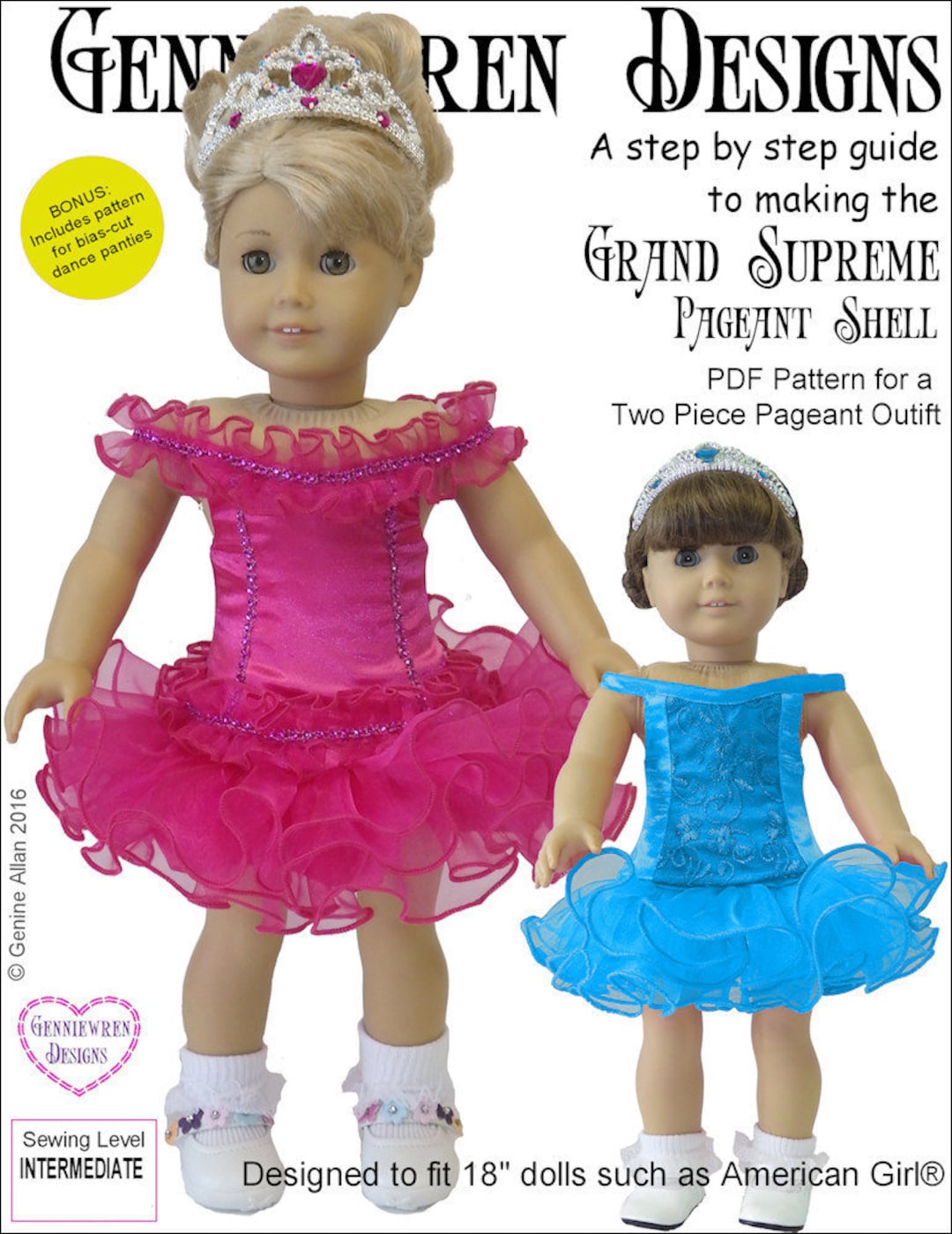 Grand Supreme Pageant Shell 18 Inch Doll Clothes Pattern Fits -  Norway