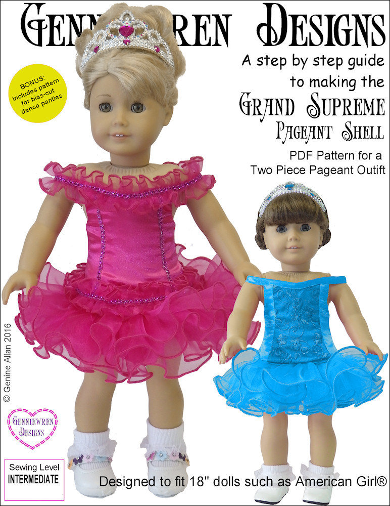 Grand Supreme Pageant Shell 18 Inch Doll Clothes Pattern Fits - Norway
