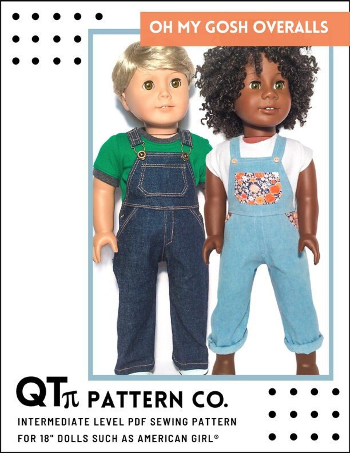 Oh My Gosh Overalls 18 Inch Doll Clothes Pattern Fits Dolls Etsy