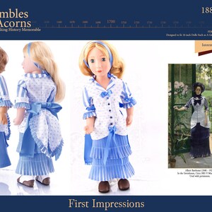 First Impressions Dress 16 inch Doll Clothes Pattern Fits A Girl For All Time® Dolls – Thimbles and Acorns - PDF - Pixie Faire