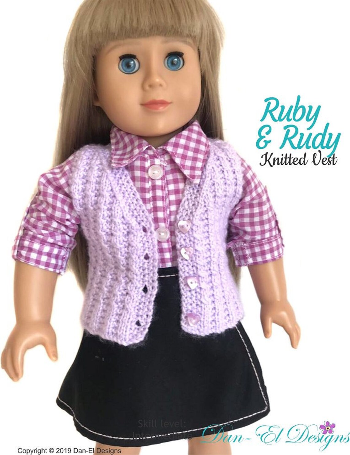 Ruby Vest Free Pattern Ruby & Rudy Vest 18 Inch Doll Clothes Knitting Pattern Fits Popular 18 ...