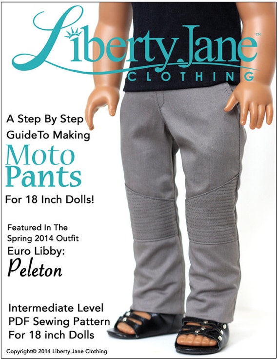 Moto Pants 18 Inch Doll Clothes Pattern Fits Popular 18