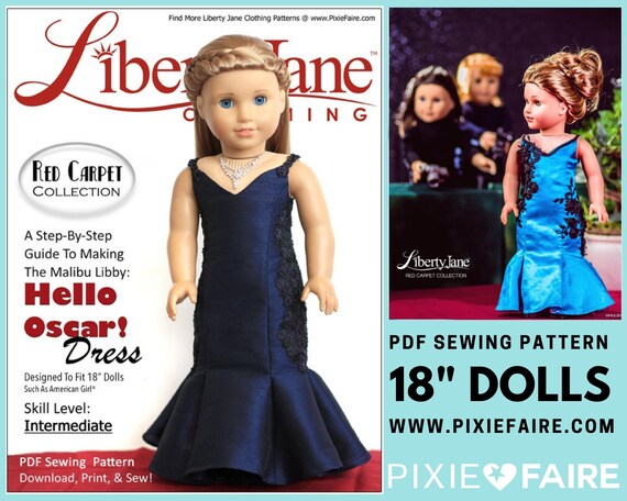 Hello Oscar Dress 18 Inch Doll Clothes Pattern Fits Dolls Such as American  Girl® Liberty Jane PDF Pixie Faire 