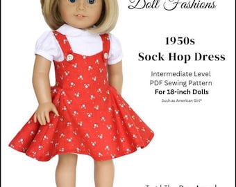 Modello di vestiti per bambole da 18 pollici Sock Hop anni '50 adatto alle bambole più popolari da 18 pollici - Heritage Doll Fashions - PDF - Pixie Faire