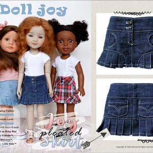 Joy Pleated Skirt 14.5-15 inch Doll Clothes Pattern Fits Dolls Such As WellieWishers™, RRFF, GLK  - Doll Joy - PDF - Pixie Faire