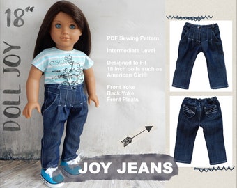 Joy Jeans 18 inch Doll Clothes Pattern Fits Dolls Such as American Girl® - Doll Joy - PDF - Pixie Faire