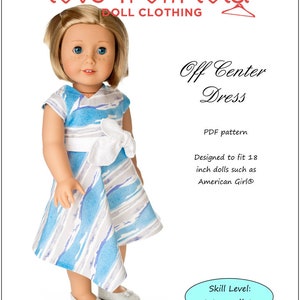 Off Center Dress 18 inch Doll Clothes Pattern Designed to Fit Popular 18" Dolls - Love From Lola - PDF - Pixie Faire