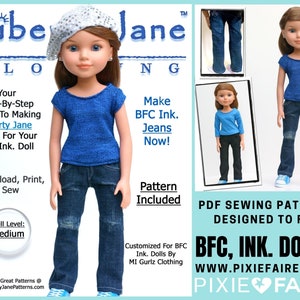 Liberty Jane Jeans 18 inch Doll Clothes Pattern Fits SLIM 18” BFC, Ink. Dolls - Liberty Jane - PDF - Pixie Faire