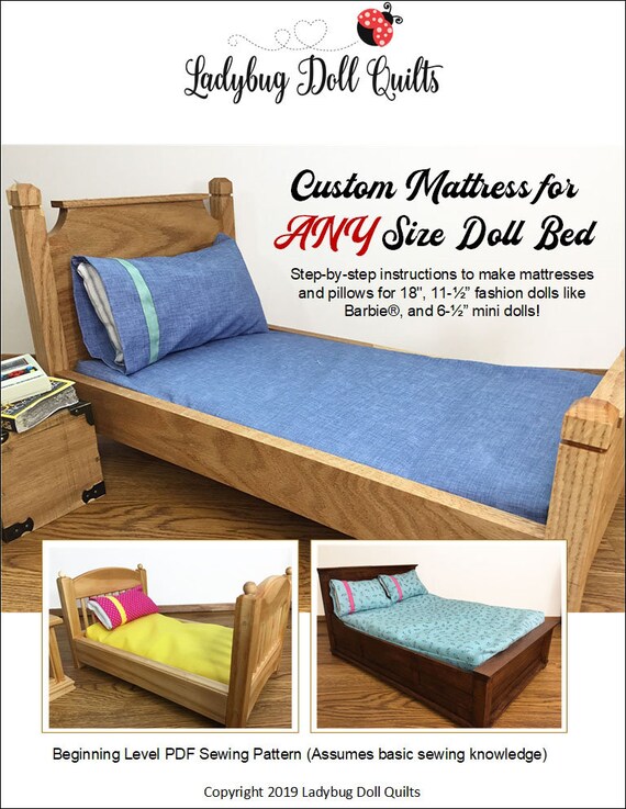 Buy Custom Mattress Pillow and Pillowcase Multi Sized Doll Bedding