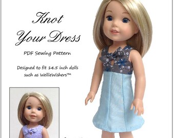 Knot Your Dress 14.5 inch Doll Clothes Pattern Designed to Fit Dolls such as WellieWishers™ - Love From Lola - PDF - Pixie Faire