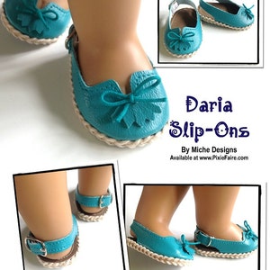Daria Slip-Ons 18 pouces Doll Clothes Shoe Pattern Fits Dolls such as American Girl® Miche Designs PDF Pixie Faire image 2