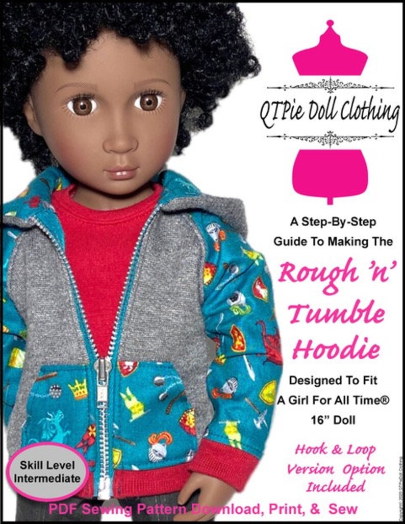 Rough 'n' Tumble Hoodie 16 Inch Doll Clothes Pattern Etsy