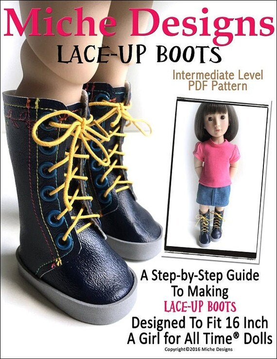 Lace-up Boots 16 Inch Doll Clothes Shoe Pattern Fits A Girl for All Time®  Dolls Miche Designs PDF Pixie Faire -  Canada