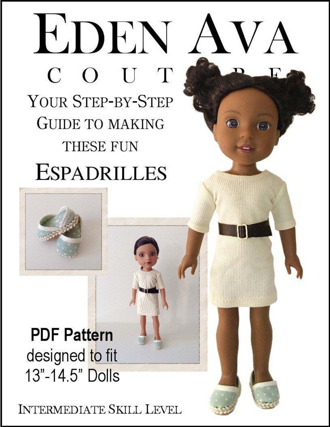 Pixie Faire Eden Ava Espadrilles Doll Shoes Pattern for Etsy
