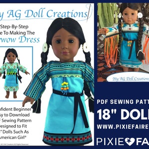 Via E Native Plains Buckskin Dress 18 Doll Clothes Pattern