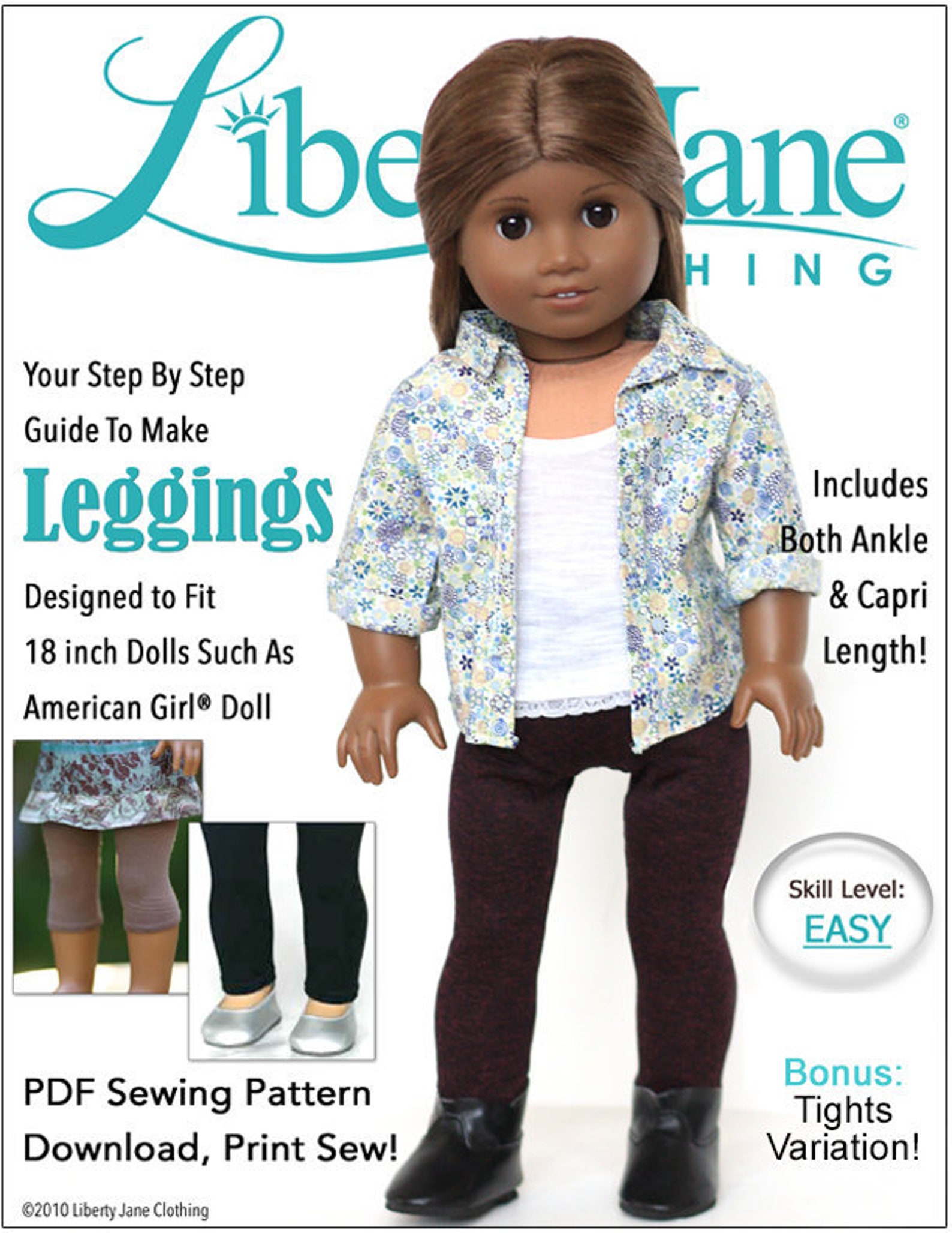 Capri & Ankle Length Leggings 18 Inch Doll Clothes Pattern Etsy