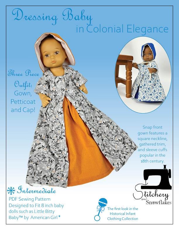 dressing-baby-in-colonial-elegance-doll-clothes-pattern-for-8-baby-dolls-stitchery-and-snowflakes-pdf-pixie-faire-etsy for Free Printable Ag Doll Clothes Patterns Dressing Baby... in Colonial Elegance Doll Clothes Pattern for 8