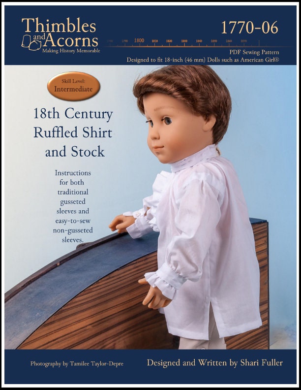 Thimbles and Acorns PDF Pixie Faire 18th Century Fancy Shift 18 inch Doll Clothes Pattern Fits Dolls such as American Girl\u00ae