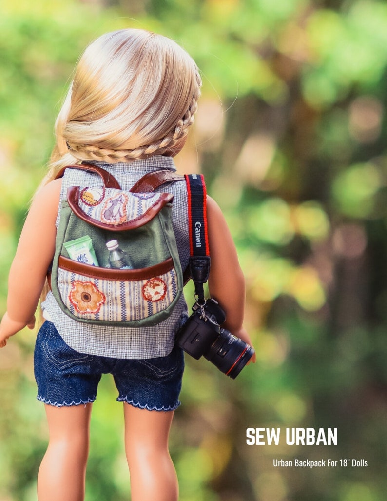 Patrón de accesorio de ropa para muñecas de 18 pulgadas con mochila urbana que se adapta a las muñecas más populares de 18 pulgadas - Sew Urban - PDF - Pixie Faire imagen 6