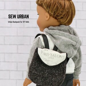 Patrón de accesorio de ropa para muñecas de 18 pulgadas con mochila urbana que se adapta a las muñecas más populares de 18 pulgadas - Sew Urban - PDF - Pixie Faire imagen 4