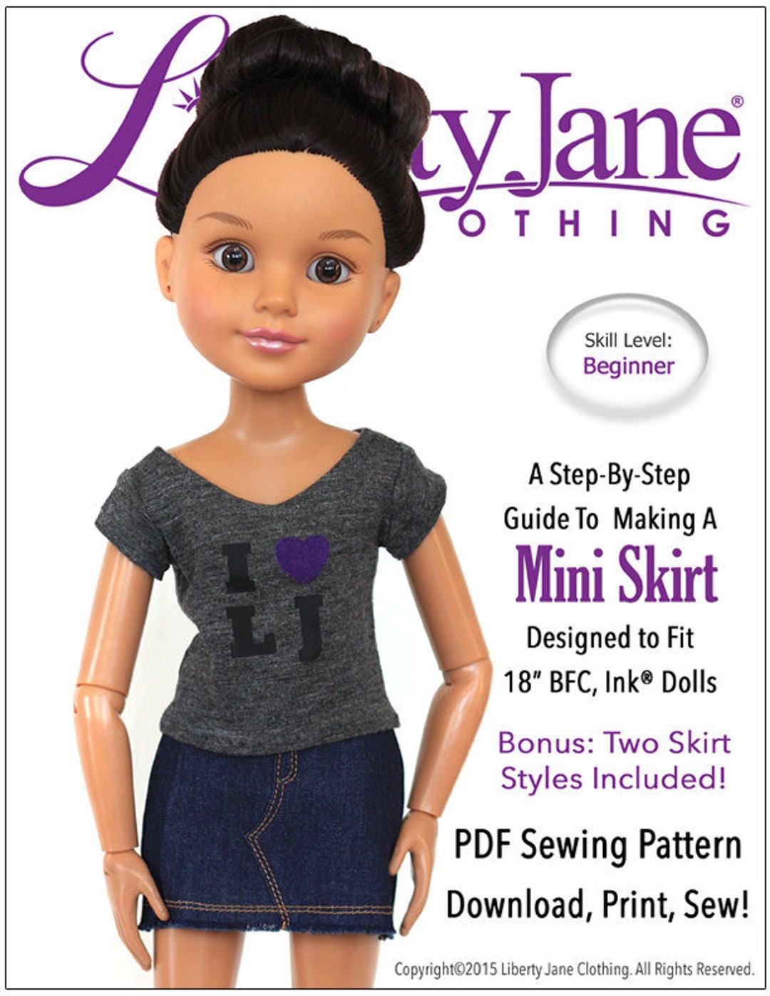 Mini Skirt 18 Inch Doll Clothes Pattern Designed to Fit SLIM - Etsy