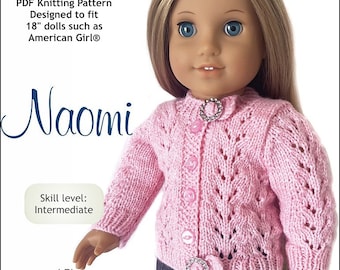 Naomi 18 inch Doll Clothes Knitting Pattern Fits Popular 18" Dolls - Dan-El Designs - PDF - Pixie Faire