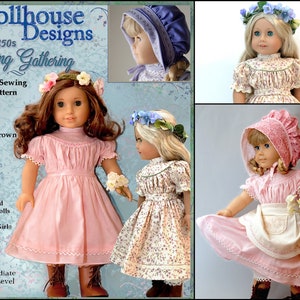 1850s Spring Gathering 18 inch Doll Clothes Pattern Fits Dolls such as American Girl® - Dollhouse Designs - PDF - Pixie Faire