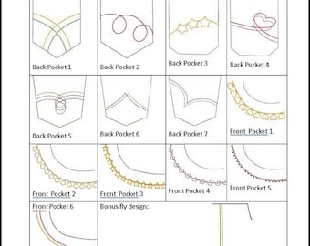 Jazzy Jean Pocket Machine Embroidery Design - Sized for use with 18” Dolls - Frog Princess Fashions - Pixie Faire