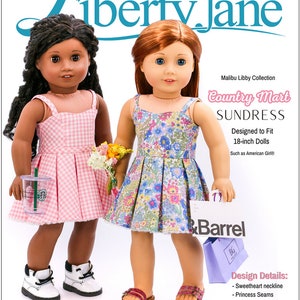 Country Mart Sundress 18 inch Doll Clothes Pattern Fits Dolls such as American Girl® - Liberty Jane - PDF - Pixie Faire