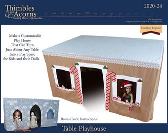 Table Play House Pattern For Kids and 18" Dolls - Thimbles and Acorns - PDF - Pixie Faire