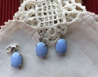Robin Egg Blue, Smooth Glass Earrings, .51 X .39 in, 13 X 10 mm