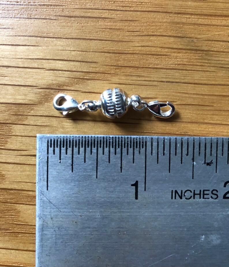 Magnetic Extender Silver Tone Round Easy Clasp Necklace or Bracelet 1.25 31.75 mm