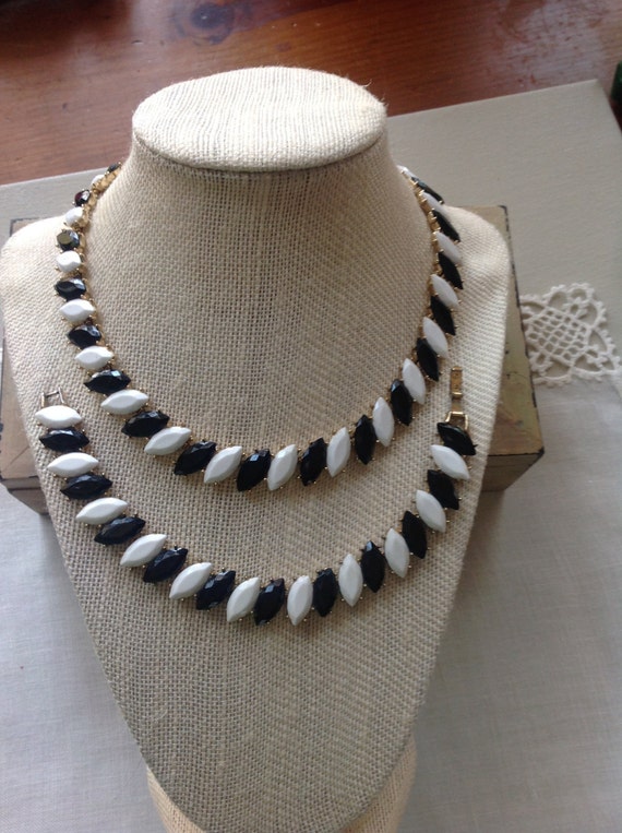 TRIFARI Bracelet and Necklace, Black and White The