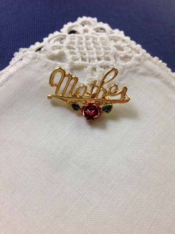 GERRY Mother and Rose Pin Brooch