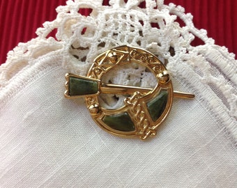 SOL D OR Miracle, épingle pour bijoux de la Saint-Patrick, plaqué or, celtique, penannulaire, figuratif