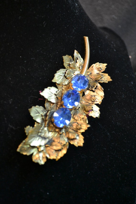 Vintage Italian Diamond Wreath Brooch Pin 18K Yellow Gold 1.00ctw