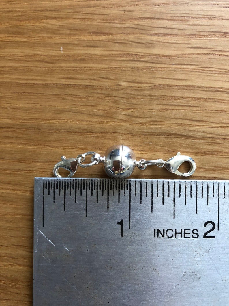Magnetic, Extender, Plain Ball, Antique Silver, Easy Clasp, 1.75 in, 44.45 mm image 4